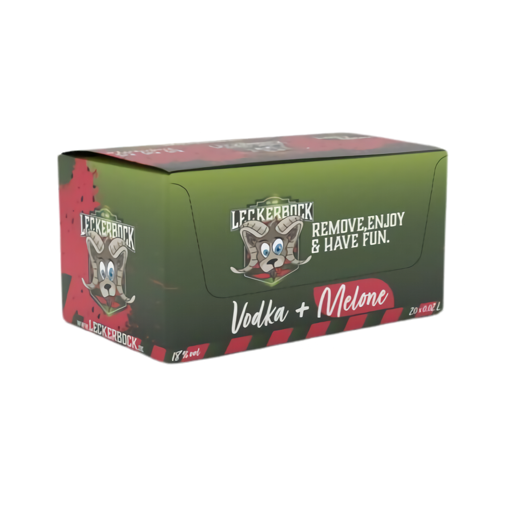 Leckerbock Vodka+Melone Partybox mit 20 Klopfern